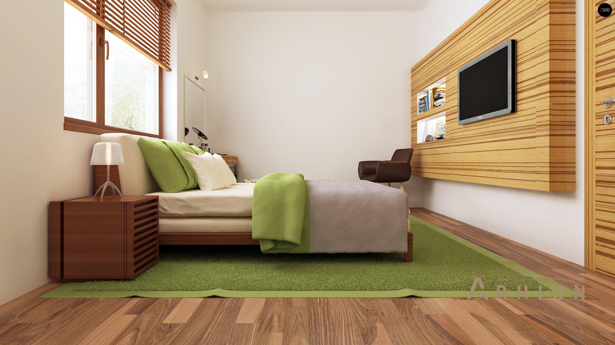 7. Проект одноэтажного дома в современном стиле с четырехскатной, Z64 a, площадью - 170 кв c мансардой